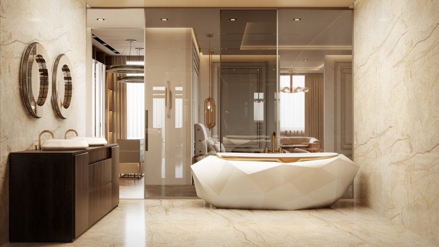 কলকাতায় বিলাসবহুল বাথরুম ডিজাইন – Creative Interior Office